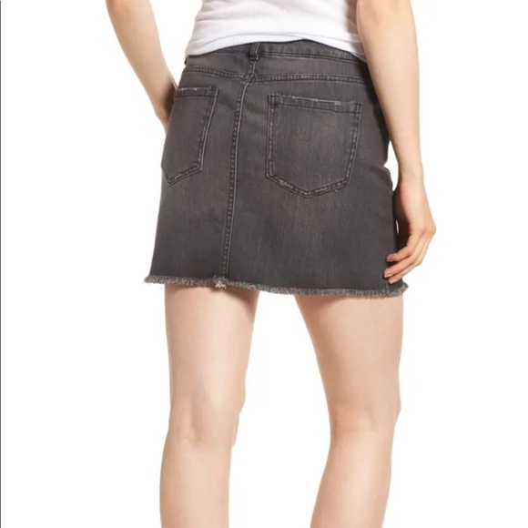 TINSEL Imitation Pearl Embellished Denim Skirt - Picture 3 of 11